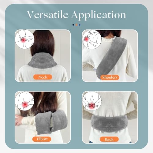 Neck Heating Pad Microwavable with Machine Washable Cover Weighted Microwave Heating Pad Neck Wrap for Shoulder Back Pain Relief, Warm Rice Bag Pack for Cramps Hot Cold Therapy 1.5lbs Lavender Scented