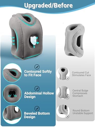 Maliton Inflatable Travel Pillow for Airplane (Dark Grey)