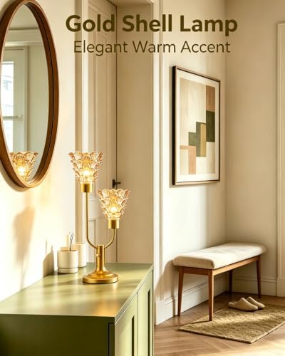 Mid Century Modern Table Lamp Dimmable Vintage Gold Glass Lamp Gift