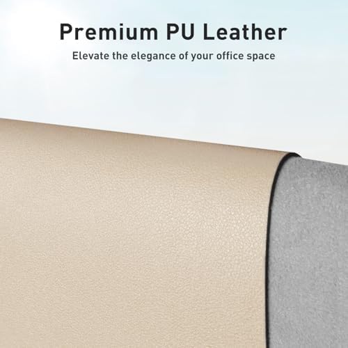 Aothia Non-Slip PU Leather Waterproof Laptop Desk Pad Protector, Blotter Mat, Writing and Mouse Pad for Office & Home, Beige, 23.6" x 13.7"
