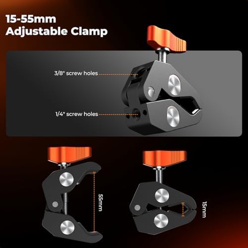 K&F CONCEPT 6" Magic Arm Clamp with Super Clamp 360° Ballhead Mini Arm