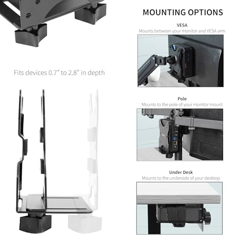 VIVO Black Thin Client Mini PC Mount Bracket, MOUNT-PC05C