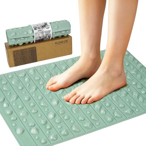 Portable Feet Acupressure Mat, Foldable Foot Massager Mat, Pressure Point Massage Pad, Anti Fatigue Office Standing Desk Stand up Pad, Relieve Foot Pain (27.6"x16.7")