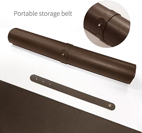 RENMTURE Dual-Sided Mouse Pad, Natural Cork & PU Leather Large Desk Pad for Office and Home Work, Desk Protector Non-Slip, Waterproof, Easy Clean (Dark Coffee, 32"x16")