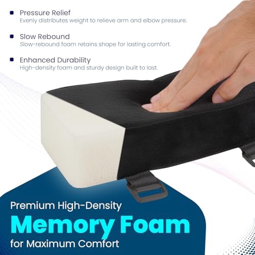 Arm Rest Cushion - Set of 2 Office Chair Arm Pads for Elbow Pain Relief - Computer Office Chair Arm Covers for Comfortable Desk Setup