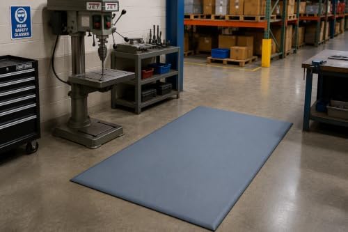 Guardian 24040601GY Soft Step Anti-Fatigue Floor Mat, Vinyl, 4'x 6', Grey
