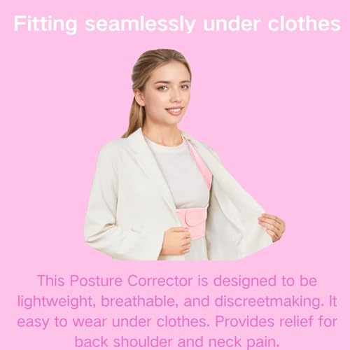 Posture Corrector for Women, Invisible Under Clothes – Adjustable Upper Back Brace for Neck & Shoulder Pain Relief, Back Straightener for Hunchback, Slouching & Office Use