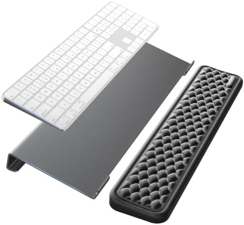 Vaydeer Keyboard Stand with Wrist Rest Set, Metal Keyboard Riser for Desk