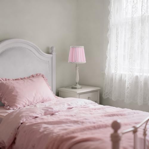 Fuloon Chandelier Lamp Shades, Clip on Small Sconce Lamp Shades, Suit for Candelabra Bulbs in Modern/European/French Country/Farmhouse Decoration, 3.5x4.3x4.9 in(6 Pack, Chiffon Pink)