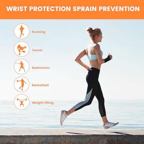 cobee 2 Pcs Wrist Brace Strap, Wrist Brace for Carpal Tunnel Night Support, Ultra-Thin Elastic Compression Wrist Wraps for Left Right Hand Fitness Sports Tennis