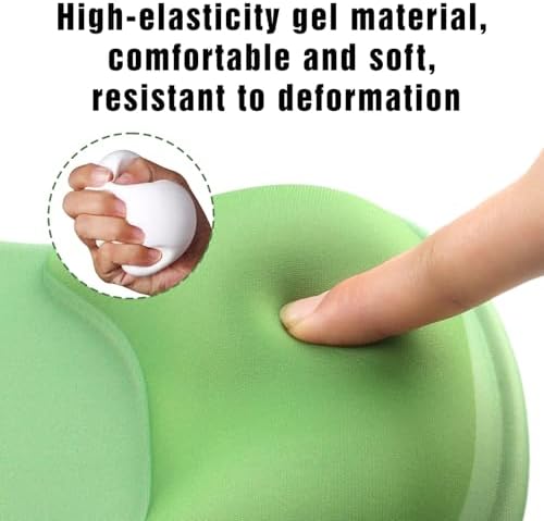 Ergonomic Mouse Pad with Wrist Rest - Gel Wrist Support Mousepad with Non-Slip PU Base for Computer, Laptop, Office & Home