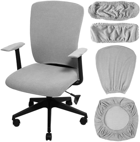 Tallew 4 Pcs Office Chair Covers Stretchable Armrest Seat,XL,Silver Gray