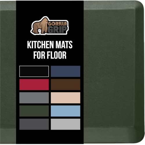 GORILLA GRIP Cushioned Antifatigue Kitchen Mat for Floor, 48x20, Green