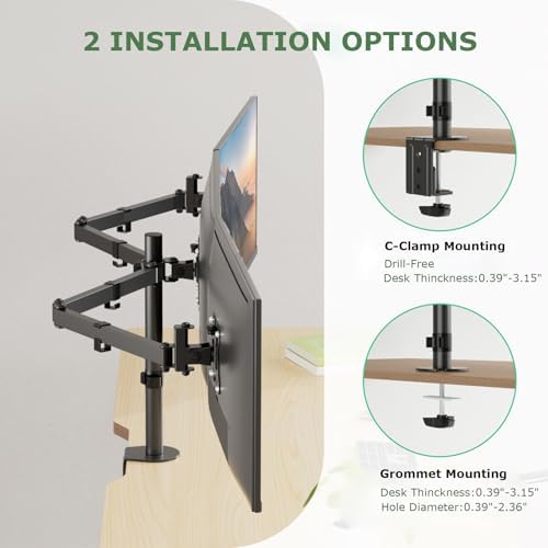 UPGRAVITY Triple Monitor Desk Mount Fits 3 Screens up to 27 inch