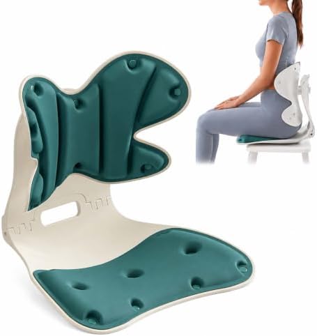 Foldable Adjustable Seat Cushion Back Support for Office Chair (Green)