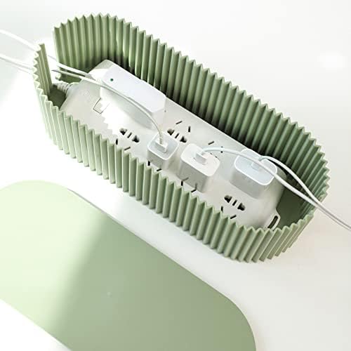 FABROK Cable Management Box, Cord Organizer Box, Small, Green