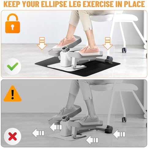 Upgrade Double-Sided Non-Slip Workout Mat for Elliptical Leg Exerciser, Exercise Mat for Under Desk Elliptical Floor Protection