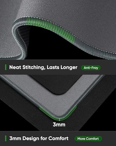 ALOANES Non-Slip Extended Mouse Pad Office&Home Desk Mat Stitched Edge