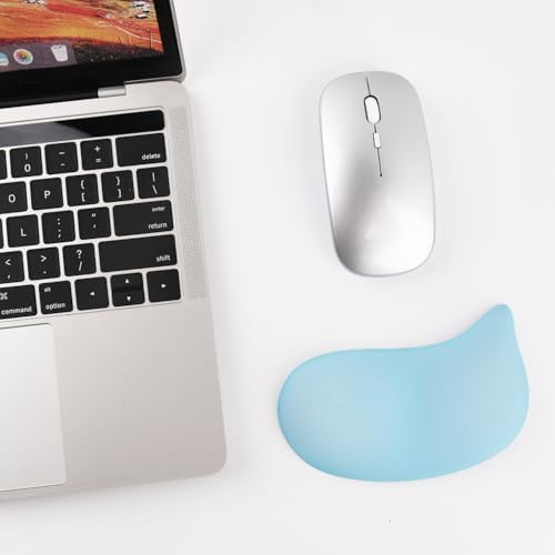 Ergonomic Mouse Wrist Rest Pad, Small Gel Mouse Keyboard Support Cushion Non-Slip Base, for Easy Typing and Wrist Pain Relief Office Computer, Laptop, PC Gaming (Blue)