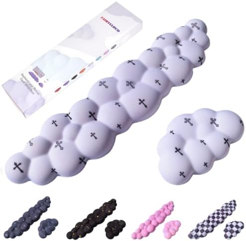 Cloud Wrist Rest Set for Keyboard & Mouse. Silky Fabric Surface