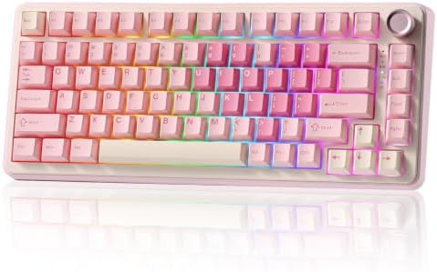 YUNZII B75 PRO 75% Wireless Mechanical Keyboard (Pink, Cocoa Cream V2)