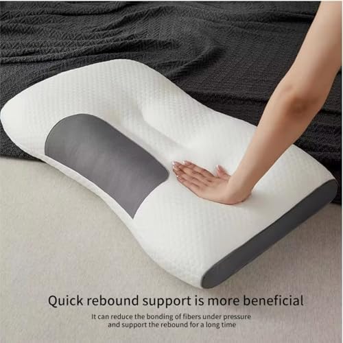 Ergonomic Pillow Contour Orthopedic Neck Traction for Shoulder Neck Pain Relief Side Sleeper,Cervical Neck Support Massage Lifting Pillow High Elastic Machine Washable