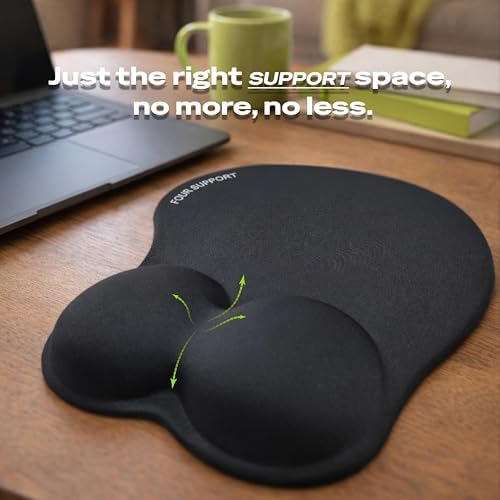 Ergonomic Gel Mouse Pad with Wrist Rest for Pressure-Relief – Orthopedic Style Wrist Support, Physiotherapist Brand 10.1L x 8.5W inches
