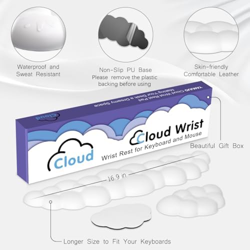 4 in 1 Ergonomic Leather Cloud Wrist Rest Keyboard and Mouse Pad & Coaster