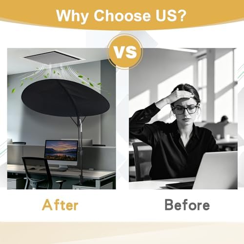 50'' Office Cubicle Desk Shade Foldable Light Shield to Block Anti-Glare Cover for Light Sensitive Professionals Adjustable Height and Rotatable Direction Cubicle Light Shade with Clamp (black)