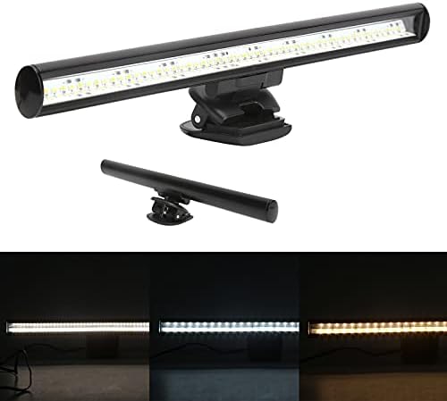 LED Computer, Laptop Screen Reading Lamp, Color Temperature Control, USB Powered Desk Lamp with Asymmetrical, No Screen Reflection for Study Work