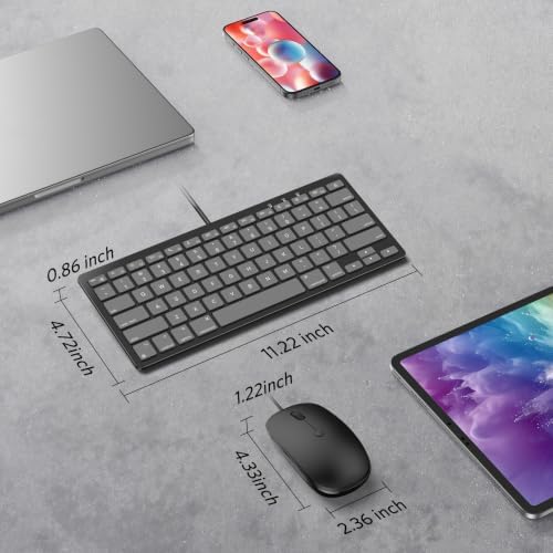 OMOTON Wired Keyboard and Mouse Combo for Mac(MacOS 11.3+),Easy Plug & Play