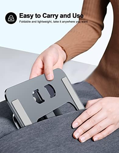 RIWUCT Aluminum Alloy Laptop Stand for Desk, Foldable Laptop Riser Holder