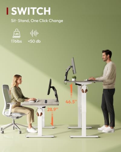 SANODESK 1'' Thick One-Piece 60 x 24'' Height Adjustable Standing Desk