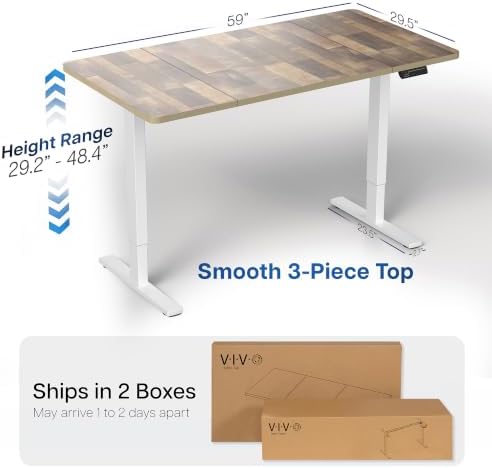 VIVO Reclaimed Wood 60 x 30 in Standing Desk, DESK-KIT-1W6P-30