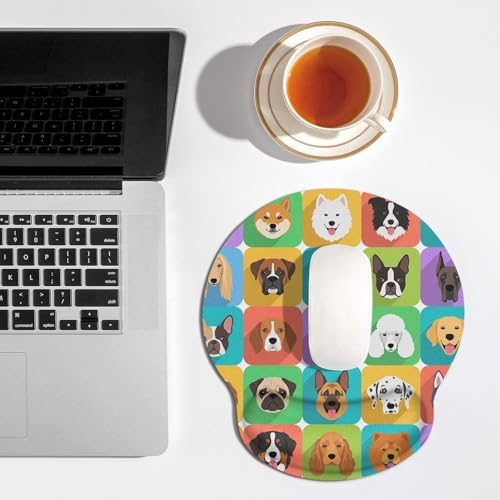 Britimes Ergonomic Mouse Pad with Wrist Support, Cute Dog