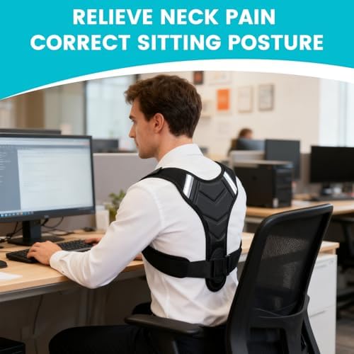 Posture Corrector for Men & Women, Adjustable Back Brace & Straightener for Office, Home & Daily Use, Relieve Back Pain, Prevent Hunching & Slouching, Comfortable & Breathable, S