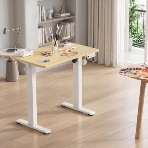 Claiks Electric Standing Desk 32x19 Inch Adjustable Desk, Nature