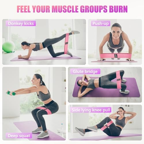 Resistance Bands for Working Out, Exercise Workout Bands for Women & Men, 5 Levels Elastic Stretch Bands for Exercise with Carry Bag for Physical Therapy, Home Fitness, Strength Training, Yoga