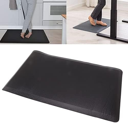 Anti Fatigue Floor Mat, Non Slip PVC Kitchen Mat, and Standing Desk Mat for Home Office Hotel (17 x 27 Inch, Black)