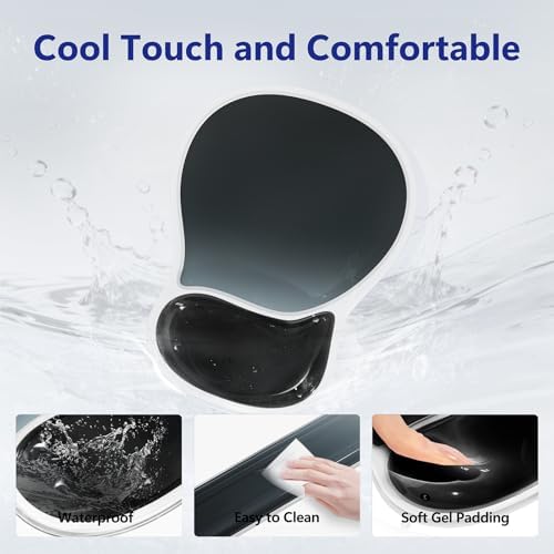 AKIT Ergonomic Gel Mouse Pad & Keyboard Wrist Rest Set, Non-Slip, Black