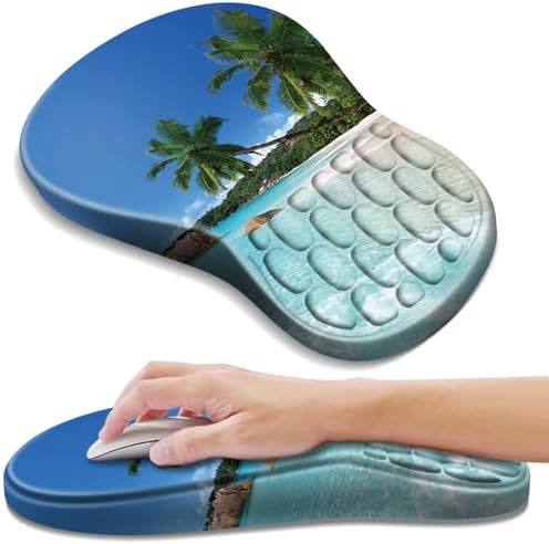 YIWEI Ergonomic Mouse Pad with Wrist Rest for Carpal Tunnel Pain Relief