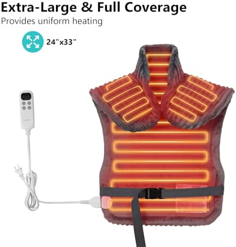 CAROMIO Heating Pad for Back Pain Relief, Neck and Shoulders
