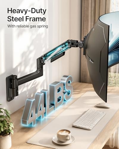 PEGZONE Single Monitor Wall Mount for 17-49 Inch Curved Ultrawide Screens