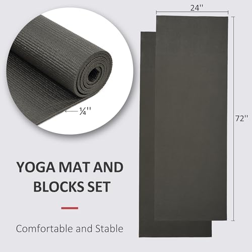 Fitvids All Purpose Thick High Density No Tear Exercise Yoga Mat with Strap & Lightweight Features for Indoor & Outdoor Use