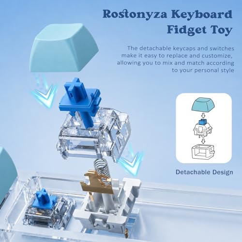 Keyboard Fidget Toy, Creamy Fidget Clicker Keyboard Fidget Keychain, Button Fidget Gifts for Adults, Boost Focus & Ease Anxiety Anywhere — Perfect Stress-Relief Gift (3×3 Grid Layout H)