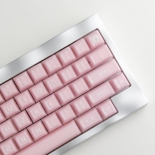 ULTRAEQUIP Keycap Set Pink Jade, 160 Keys RSA Profile PBT Keycaps Double Shot Translucent Custom Set with Split 7U Spacebar for Alice ISO ANSI 60, 75, 80, 95, 100% Mechanical Keyboard