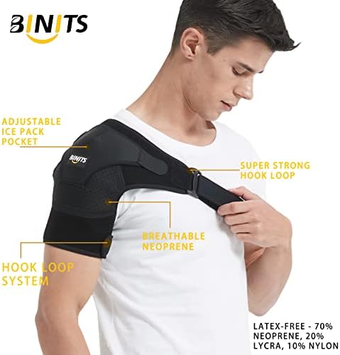Shoulder Brace for Torn Rotator Cuff, Tendonitis, Shoulder Pain Relief, Dislocation, Adjustable Arm Sling Shoulder Support Fit Sleeve Wrap for Men & Women（Mint S-M）