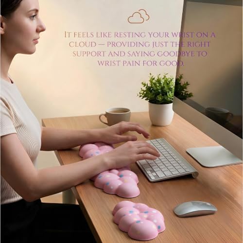 Cloud Wrist Rest Set for Keyboard & Mouse. Silky Fabric Surface