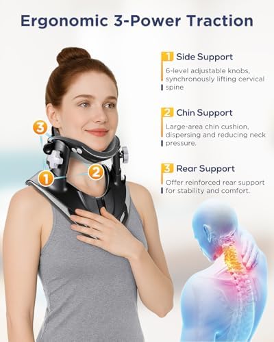 Adjustable Cervical Traction Device Neck Stretcher for Pain Relief