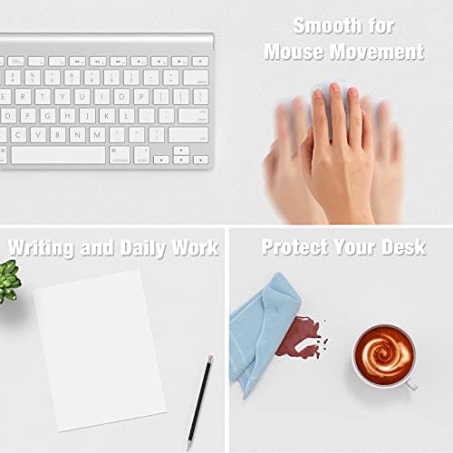 Hsurbtra Desk Pad, 35.5" x 17" PU Leather Desk Mat, XXL Extended Mouse Pad, Waterproof Desktop Blotter Protector, Non-Slip Ultra Thin Large Laptop Keyboard Writing Mat for Office Home, White